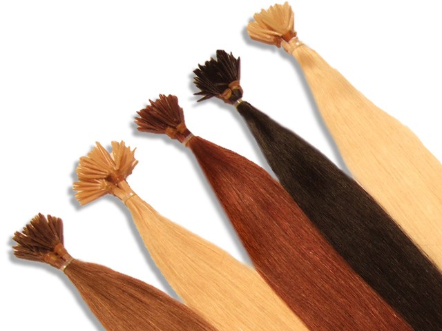 20 indische Echthaarsträhnen, I-Tip, glatt, 60 cm - Haarverlängerung