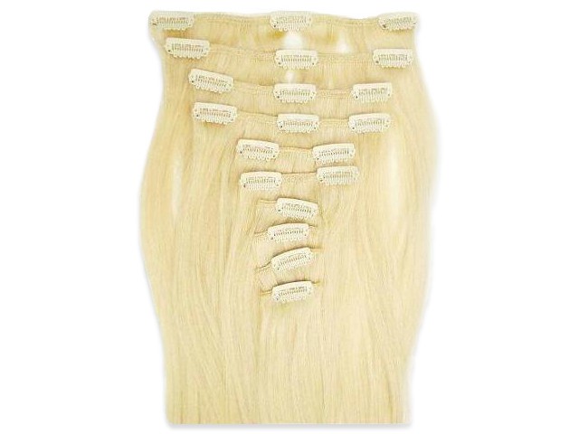 8-teiliges indisches Clip in Extensions Set, glatt, 110 g, 60 cm - Haarverlängerung