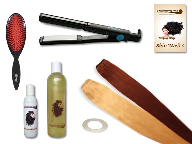 Komplett-Set - 2 Skin Wefts - glatt - 60 cm - Haarverlängerung