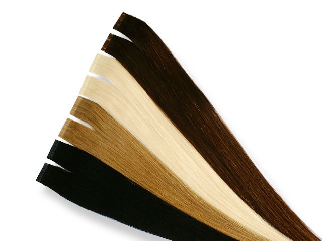 10 indische Tape Extensions á 4 cm, glatt, 25 g, 60 cm - Haarverlängerung