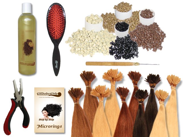 Komplett-Set - 160 Strähnen - Microrings - glatt - 40 cm - Haarverlängerung