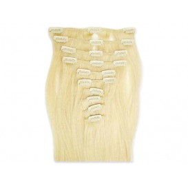 8-teiliges indisches Clip in Extensions Set, glatt, 110 g, 60 cm - Haarverlängerung