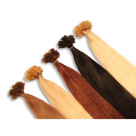 20 indische Echthaarsträhnen, U-Tip, glatt, 60 cm - Haarverlängerung