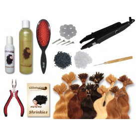 Starter-Set - 120 Strähnen - Shrinkies - gewellt - 60 cm - Haarverlängerung