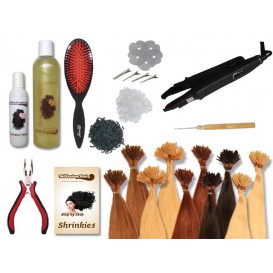 Starter-Set - 120 Strähnen - Shrinkies - glatt - 40 cm - Haarverlängerung