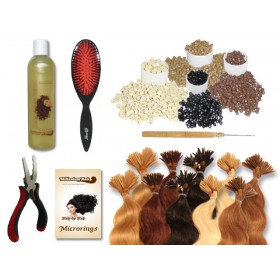Komplett-Set - 160 Strähnen - Microrings - gewellt - 60 cm - Haarverlängerung