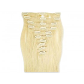 8-teiliges indisches Clip in Extensions Set, glatt, 110 g, 60 cm - Haarverlängerung