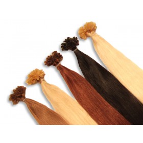 20 indische Echthaarsträhnen, U-Tip, glatt, 60 cm - Haarverlängerung