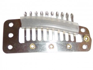 1 MilleniumHair Tressenclip - Toupetclip - Silber - Gr. L - Haarverlängerung