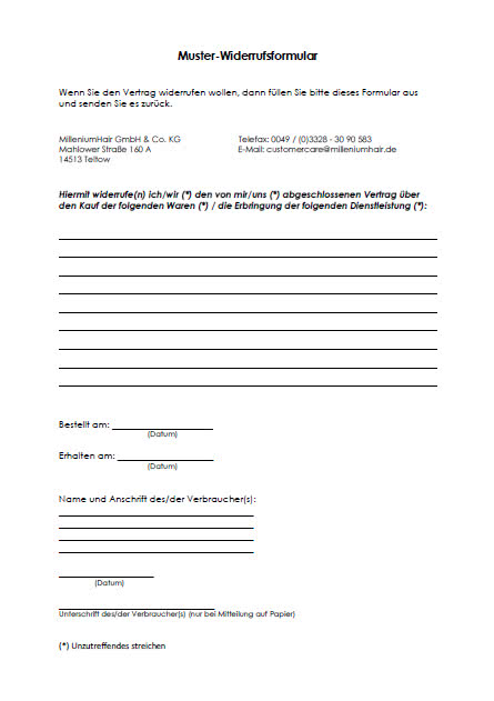 Widerrufsformular